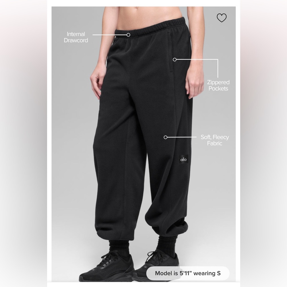 ALO Yoga Polar Fleece High-Waist Retreat Jogger - Black Size Medium